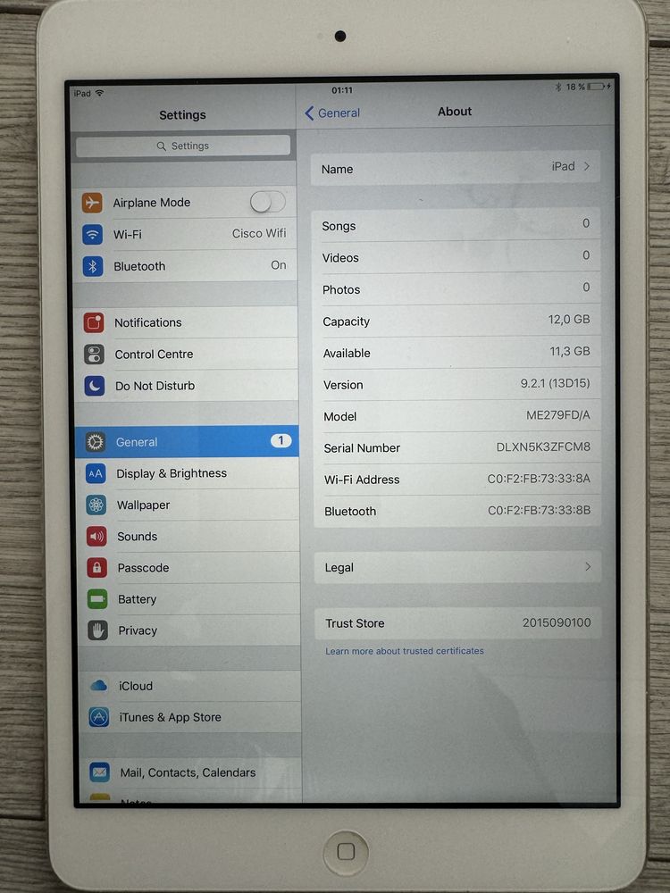 Ipad mini 1st Gen - 12GB