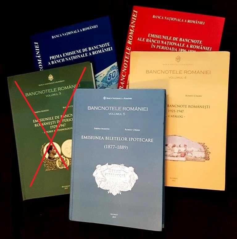 Set complet 4 albume carti - Bancnotele Romaniei specimene, probe BNR