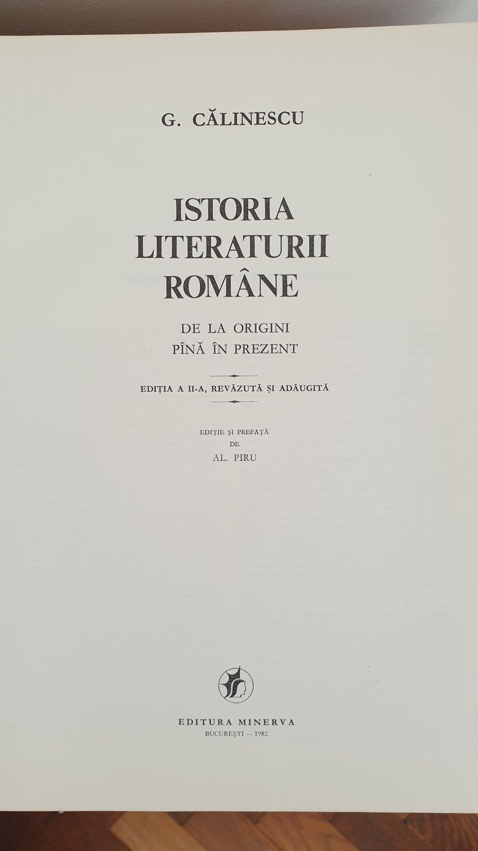 Istoria Literaturii Române de la Origini Până în Prezent, G. Călinescu