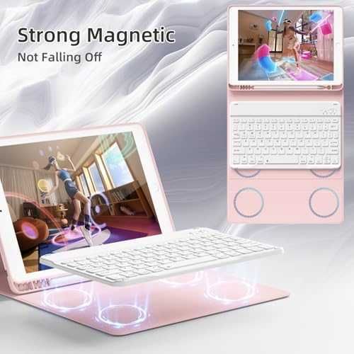 Нов Магнитен Калъф Клавиатура iPad 9 8 7 10.2 + Стойка + TPU за таблет