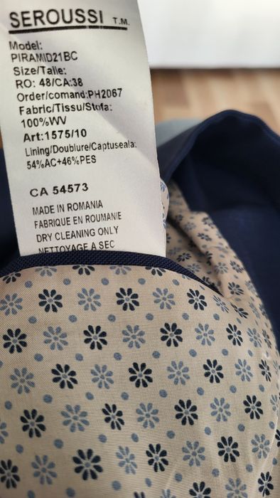 Sacou Seroussi albastru elegant mărimea 48 - preț redus