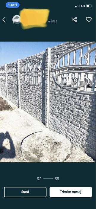 Gard Placi Beton BUZAU  calitate +++ livrare gratuita