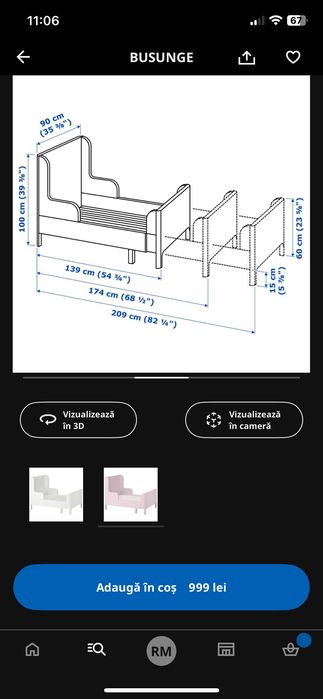 Pat copii Ikea Busunge roz