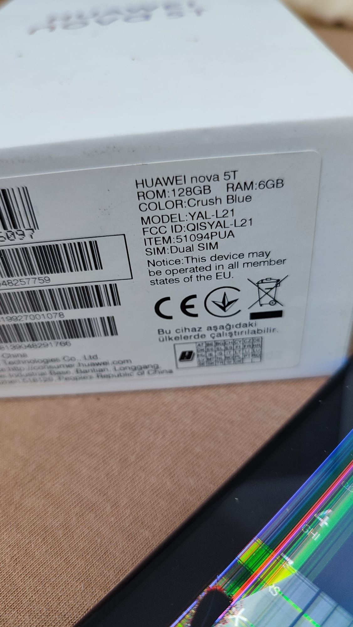 Huawei nova 5T display defect 128gb si 6 gbram