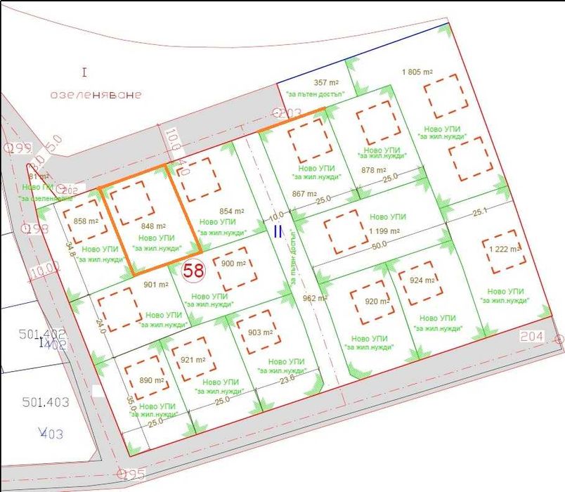 ПАРЦЕЛ/ УПИ - 848 кв.м, разположен в с. Царева поляна, обл. Хасково