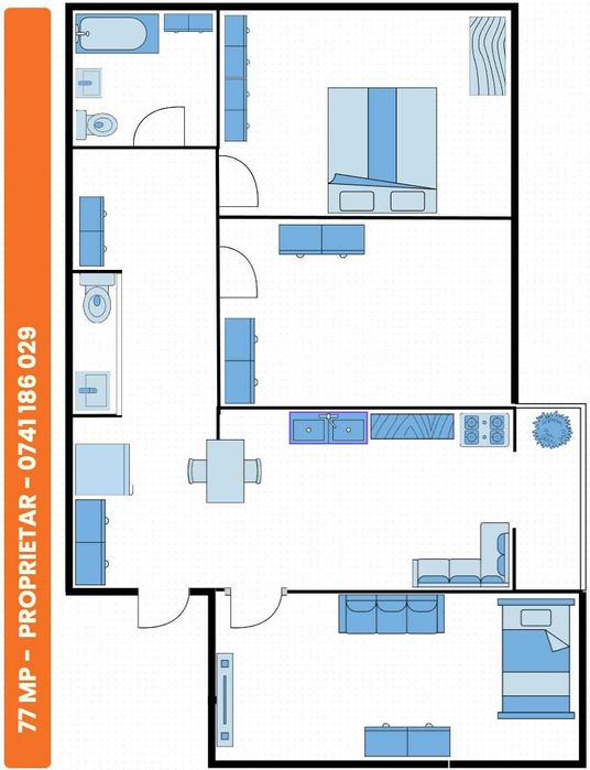 De inchiriat - Apartament 3 camere Baneasa