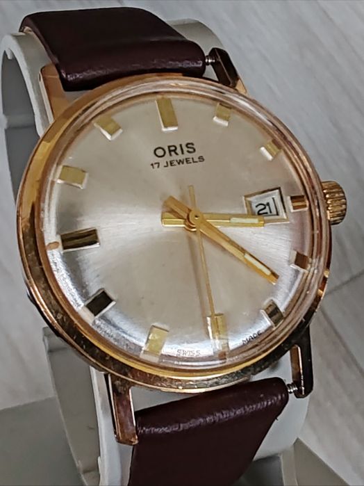 Ceas Oris Mecanic Placat cu aur 33 mm Funcționează excelent!