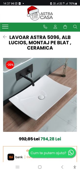 Lavoar / chiuveta baie 60x40 cm alb