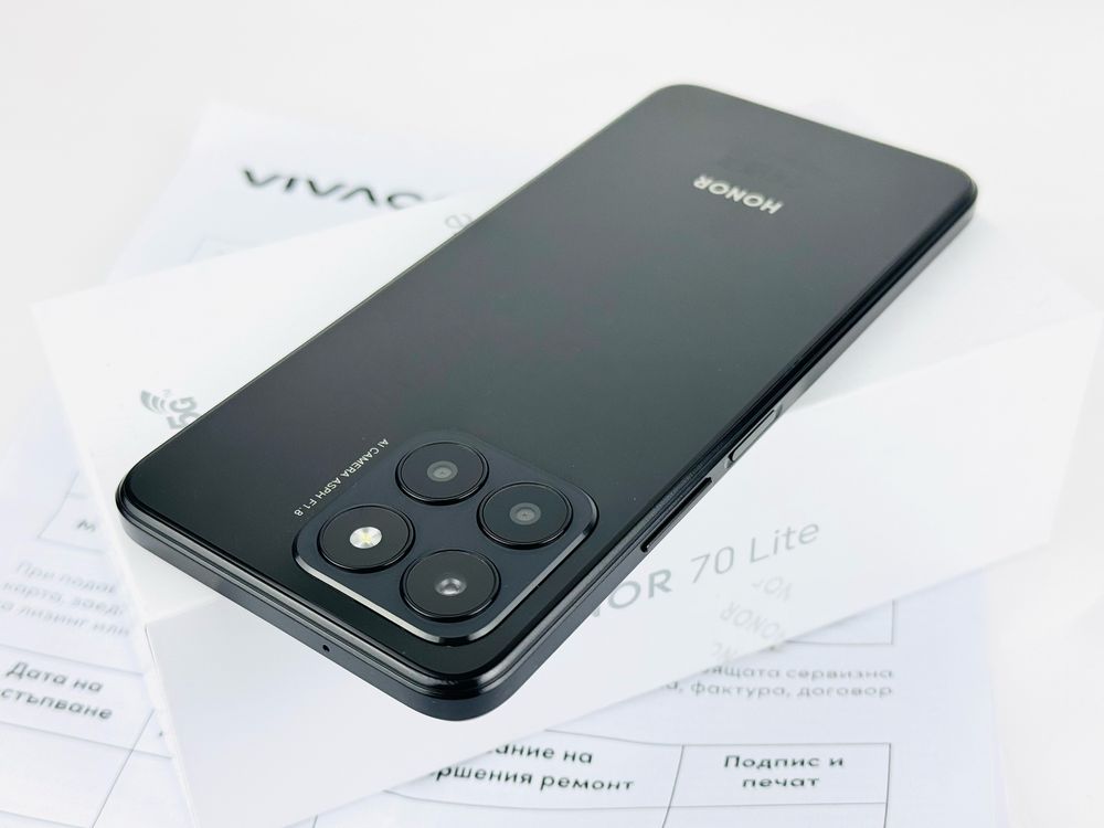НОВ! Honor 70 Lite 5G 128GB 4RAM Black 2г. Гаранция!