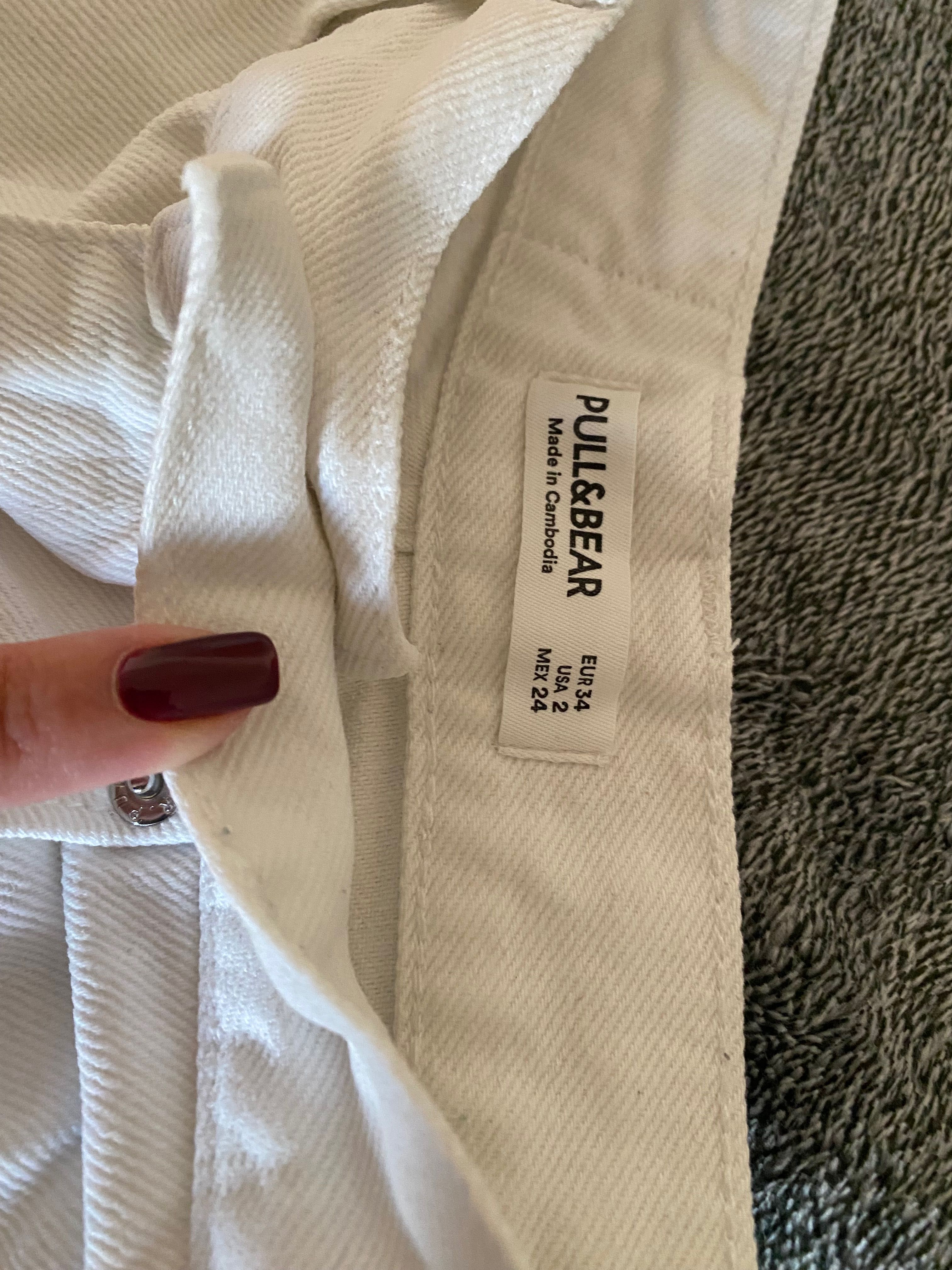 Дамски бели дънки Pull&Bear
