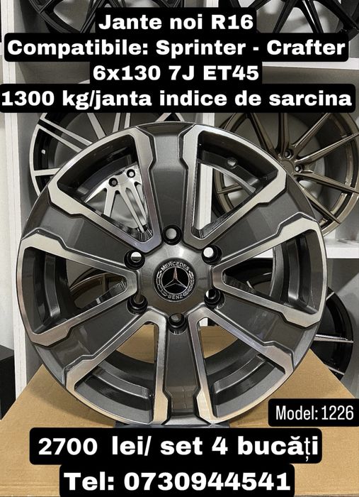 Jante noi R16 de greutate pentru Mercedes Sprinter Volkswagen crafter