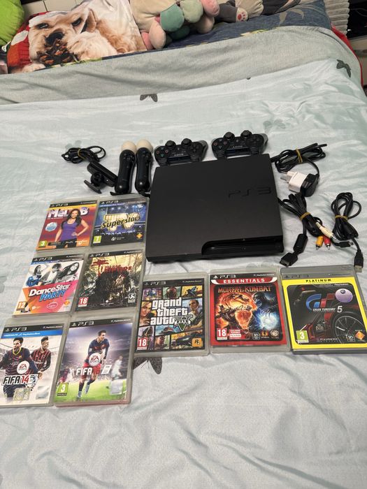 PS3 + 9 jocuri + accesorii | Funcționează perfect