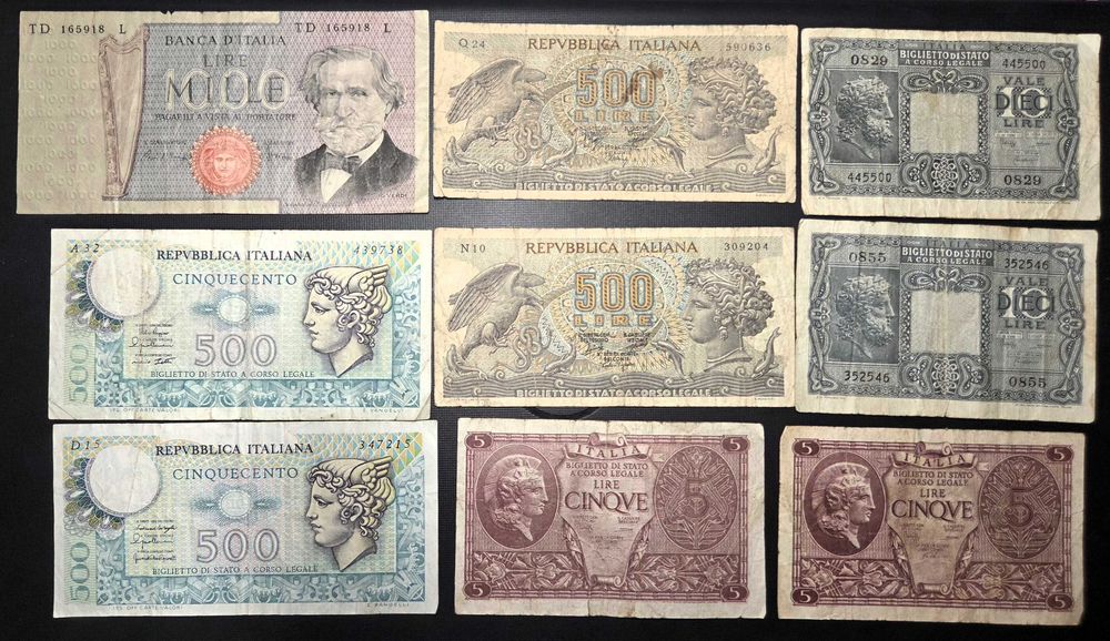 Bancnote din Bahamas, Antilele Olandeze, Italia și Portugalia