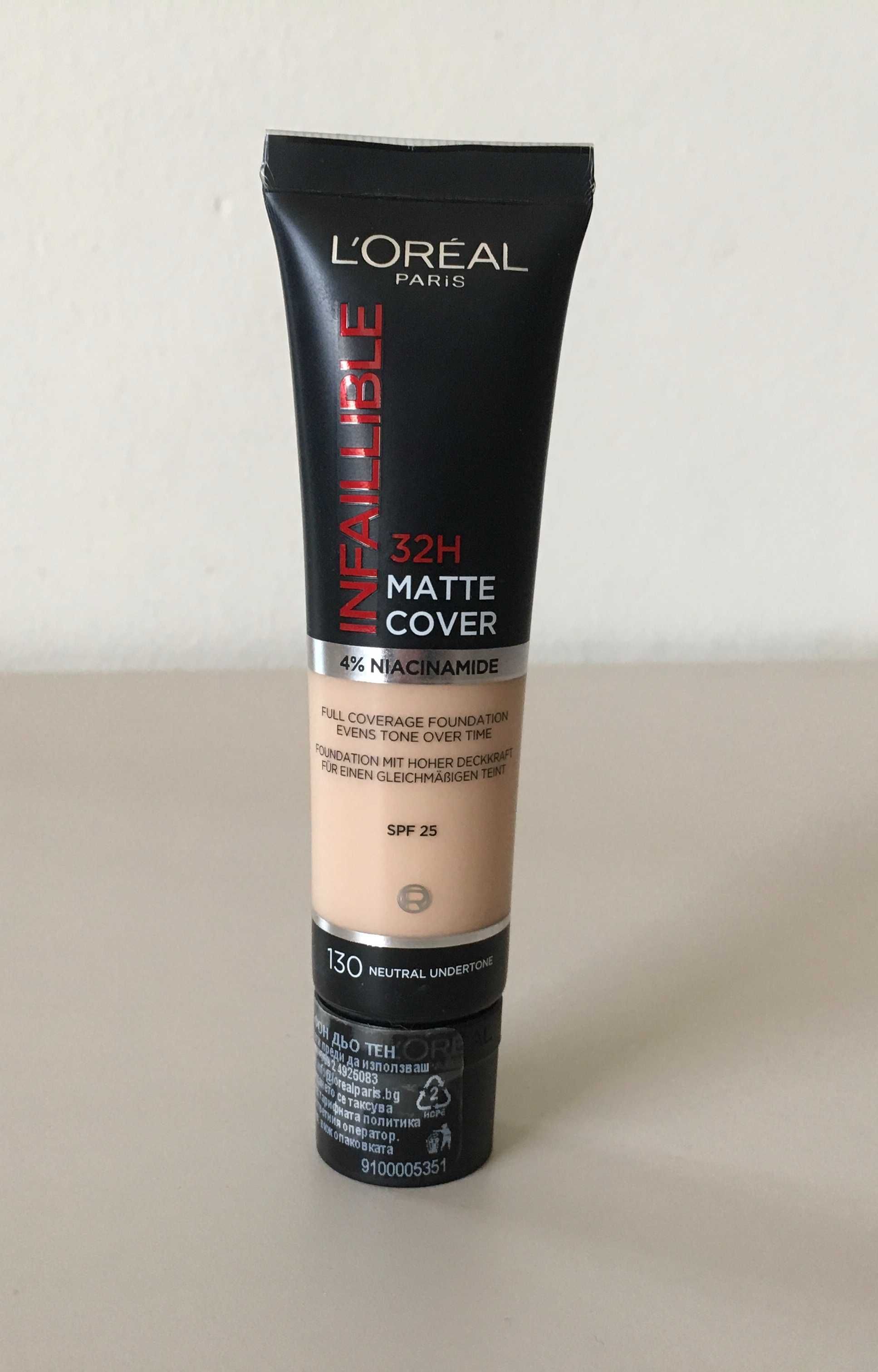 Фон дьо тен L’Oréal Paris Infallible 32H Matte Cover 130 Neutral