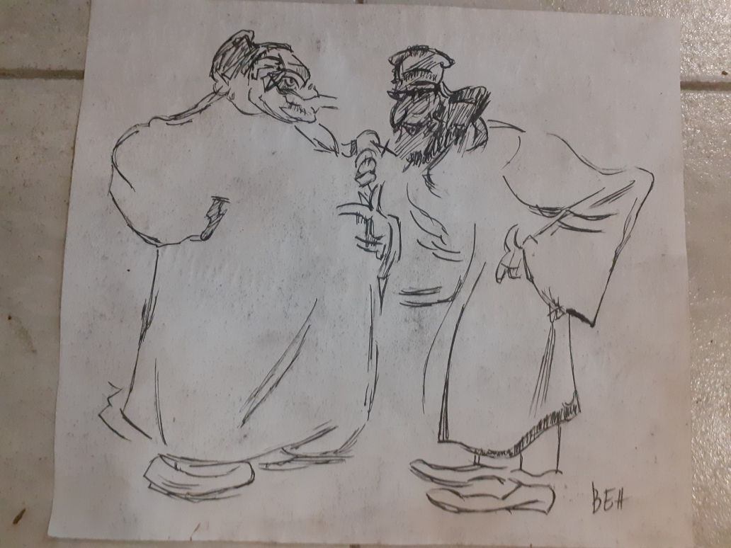 Стари рисунки подписани Стоян Венев,карикатура,картина шарж