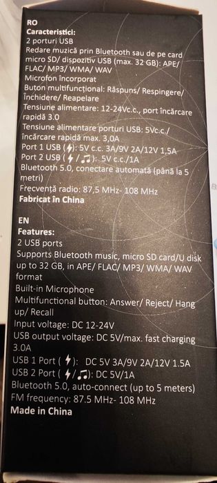 Modulator bluetooth , hands free, music player