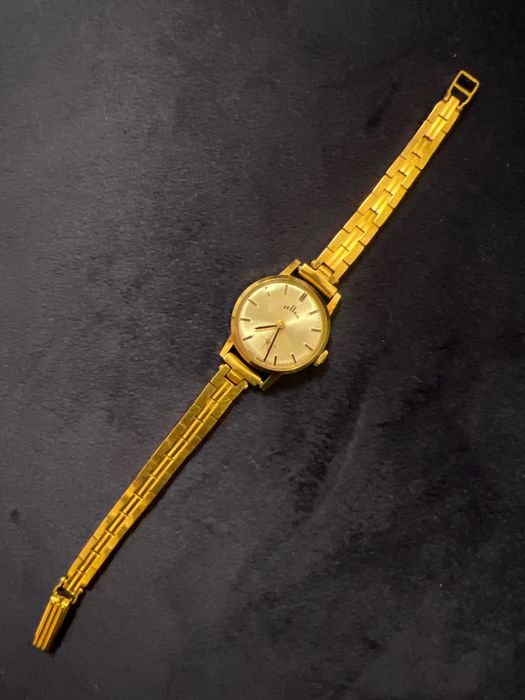 Ceas damă Tellus Swiss made placat cu aur