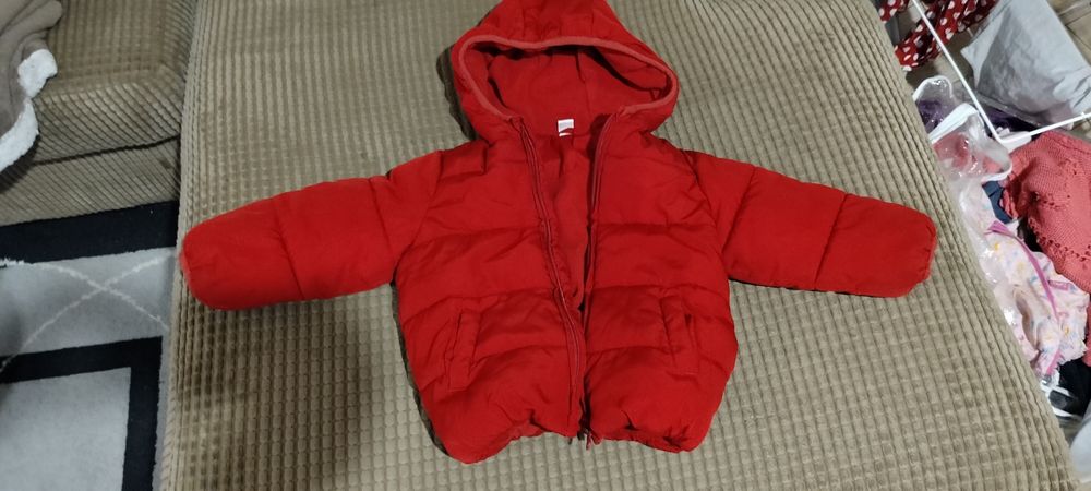 Зимно яке, унисекс в червено 2-3 годишни деца