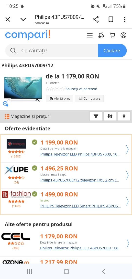 televizor smart philips nou 100 110 cm
