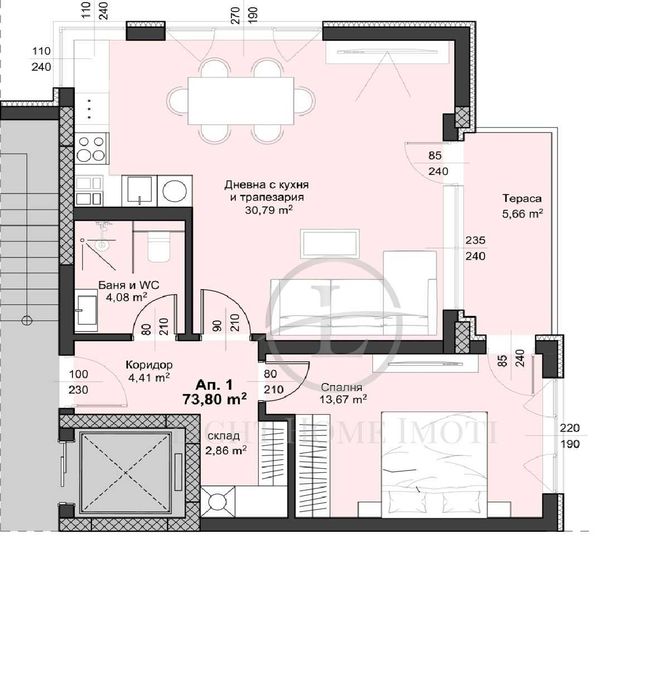 Продава се Двустаен апартамент в Пловдив, Христо Смирненски - 86 кв.м за 1255 €/кв.м - Снимка #2