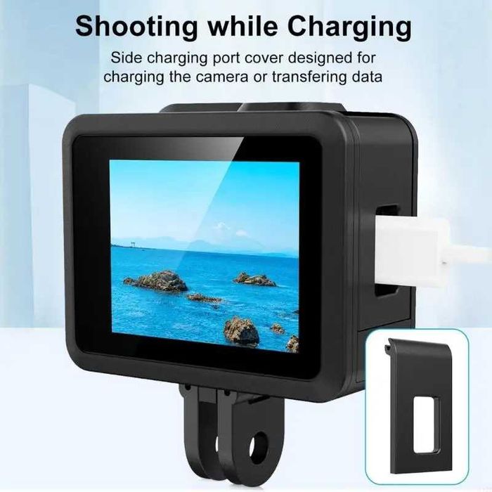 Husa silicon + folii sticla display + usita GoPro Hero 4K30 12MP