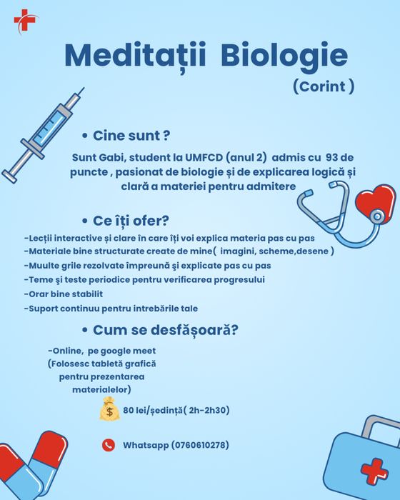 Meditații Biologie(corint) pentru admiterea la medicină