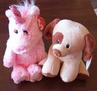 Плюшени играчки еднорог TY Unicorn, Estelle и куче Ty Dog, Bumpkin