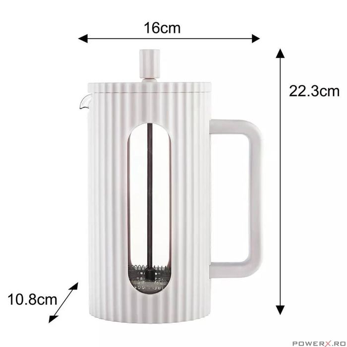 Infuzor din sticla, aparat pentru cafea, ceai sau ierburi, capacitate