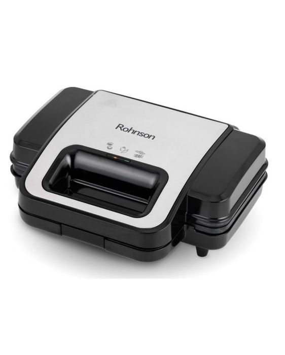 Нов сандвич-тостер Rohnson - R-2757, 1000W, 1 степен, черен/сив