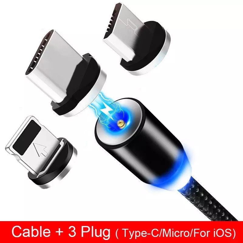 Cablu Magnetic cu 3 Iesiri Lightening / Type C / Mini Usb