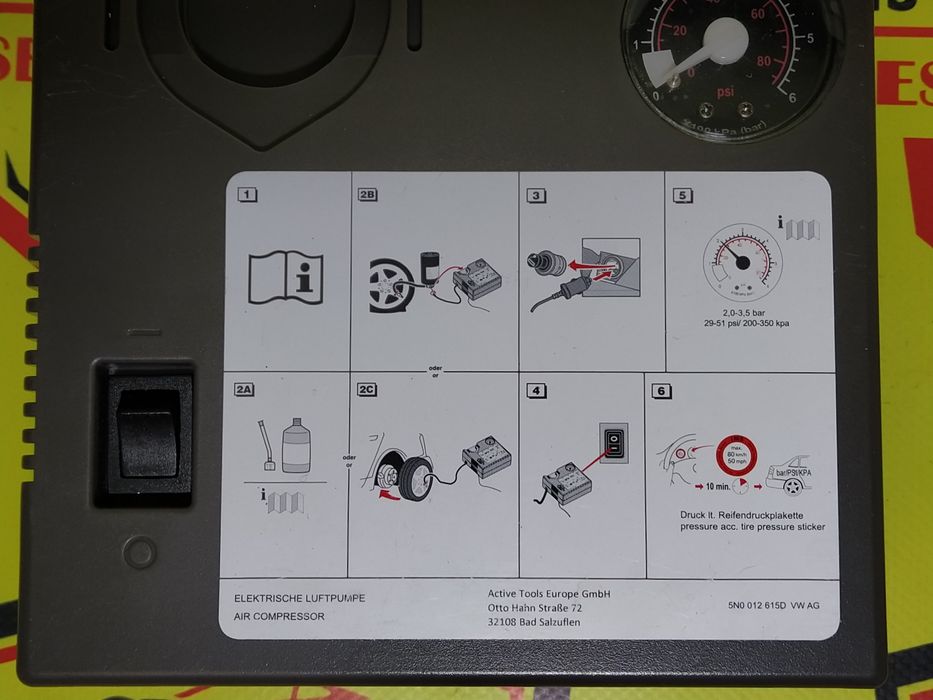Compresor auto umflat roti kit pana original Vw Seat Skoda Audi 180w