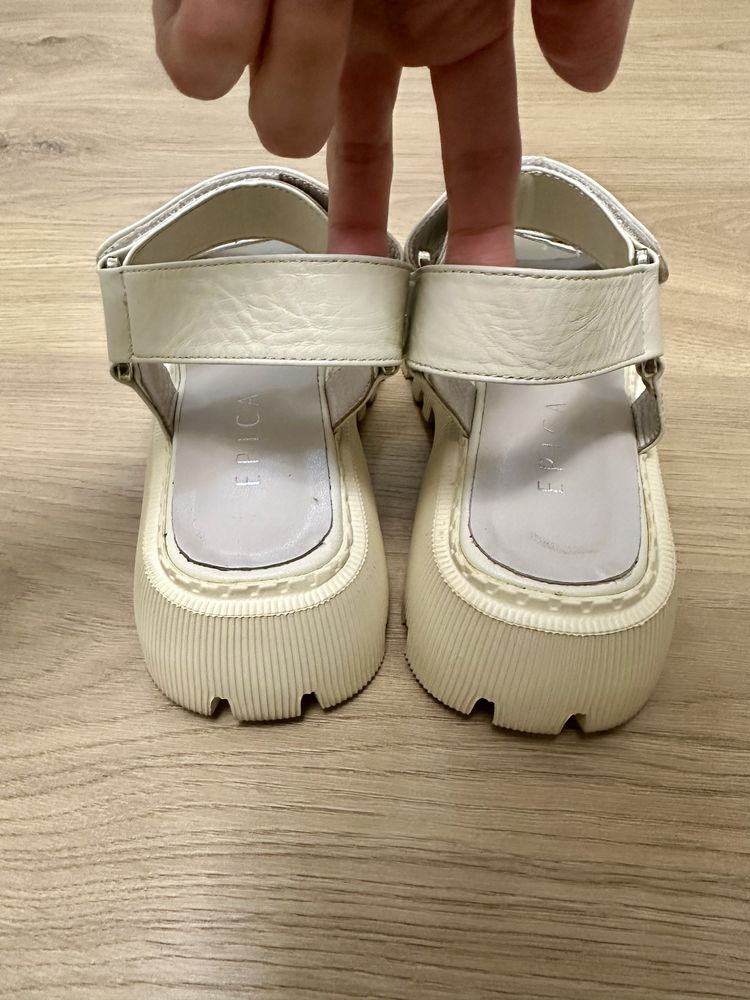 Sandale albe piele naturala 36