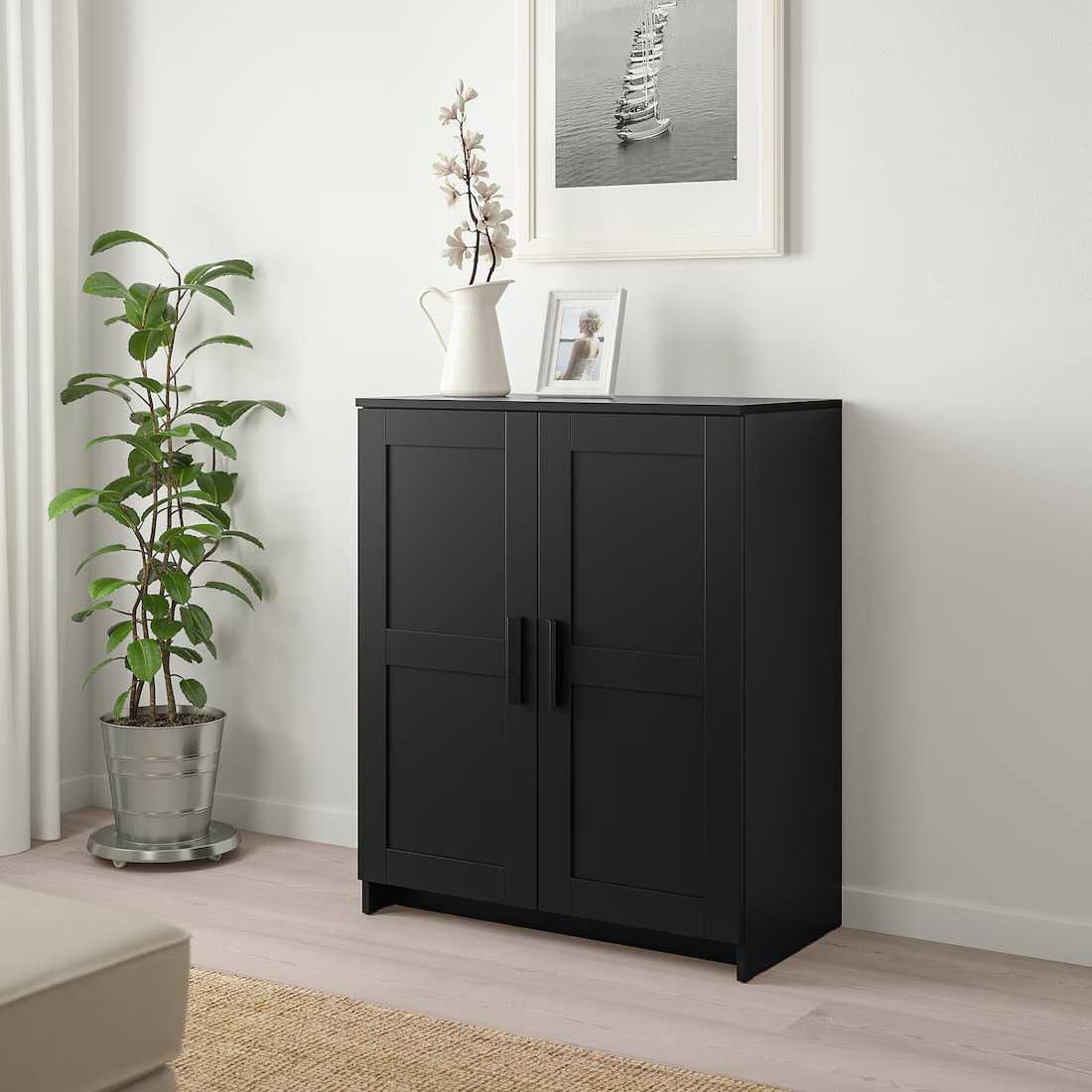 Corp cu uşi, negru, 120x41x53 cm IKEA - BRIMNES