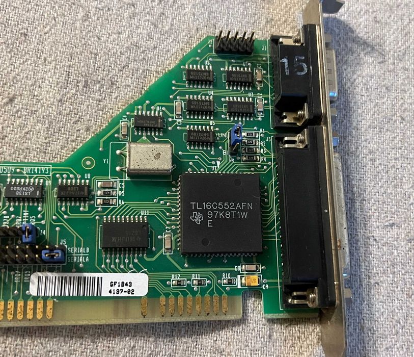 Placa HP PCI cu port serial si paralel TL16C552AFN pentru colectionari