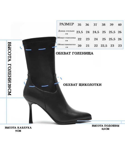 Кожаные сапоги 37 размера