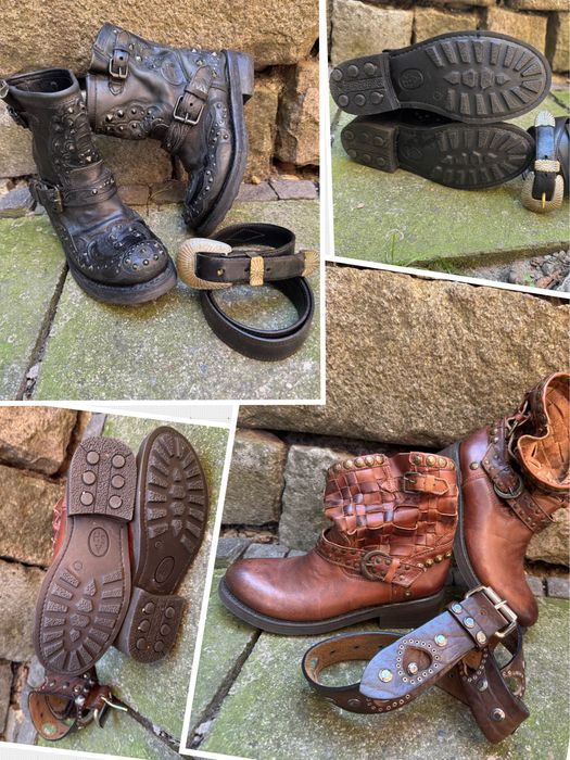 Ash botine biker din piele naturala