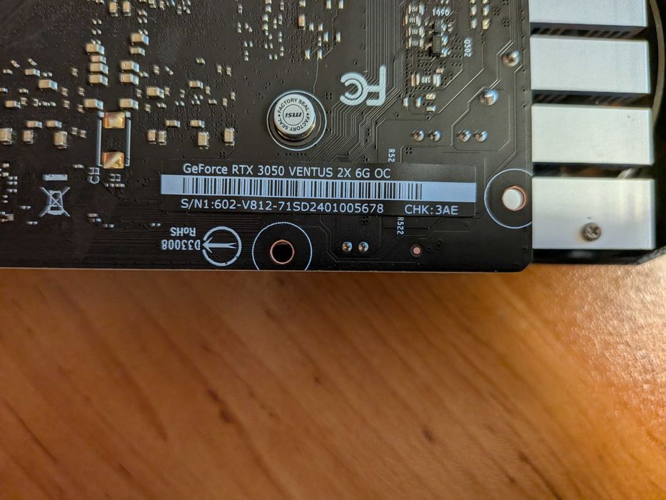 MSI GeForce RTX 3050 Ventus 2X 6GB GDDR6 – перфектно състояние