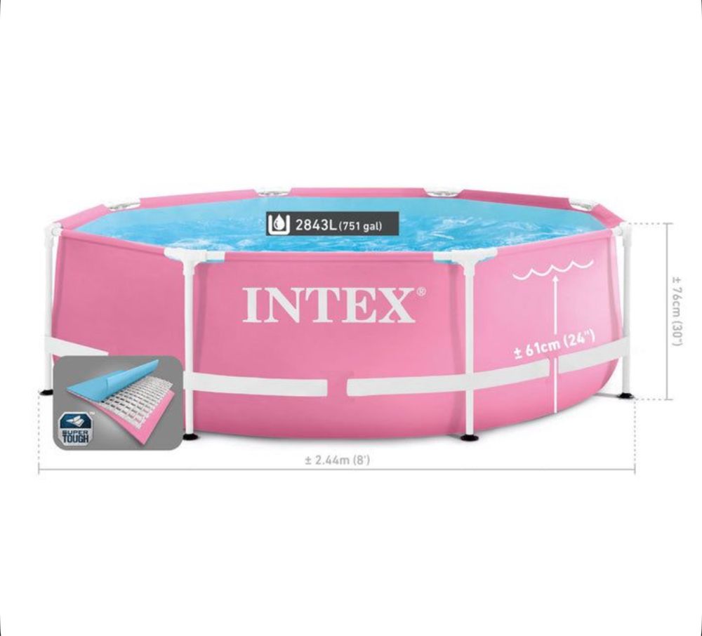 INTEX розовый бассейн каркасный, басейн, бассеин, басеин
