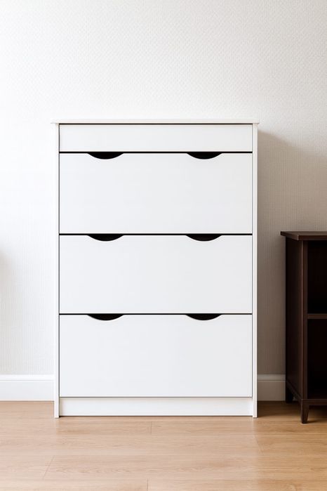 Pantofar alb cu patru sertare incapatoare