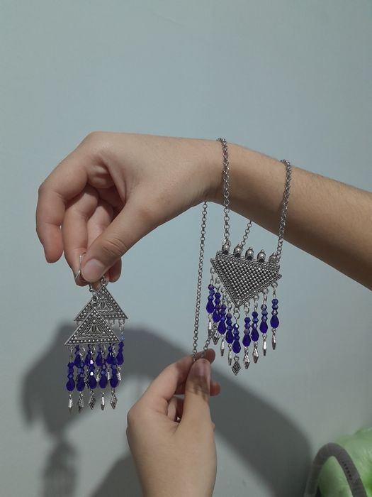 Тумор+сирга комплект. Нафис ишланган такинчок