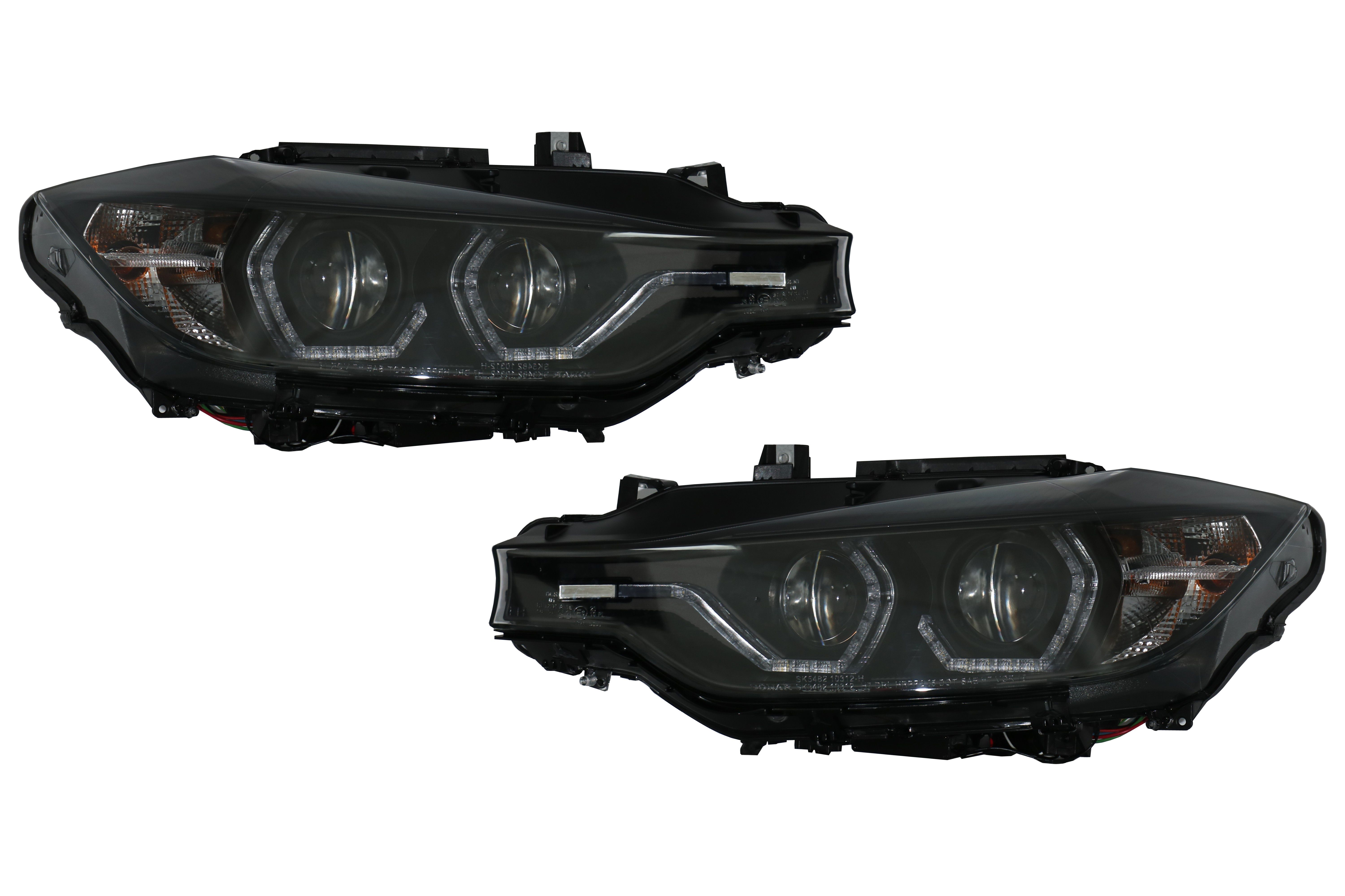 Faruri Full Angel Eyes LED DRL Negre