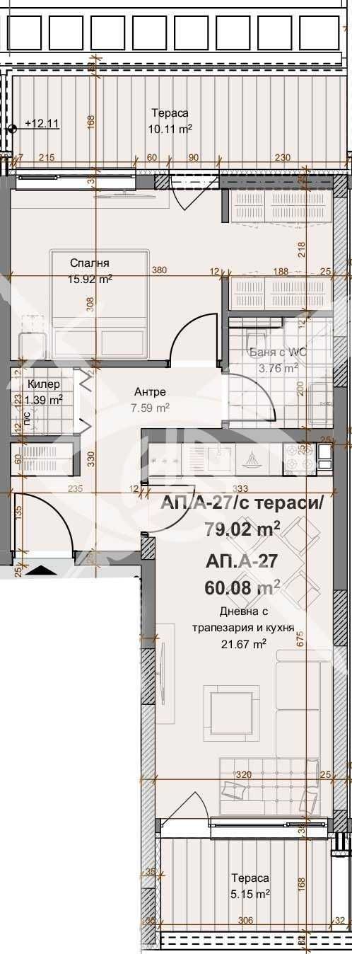 Двустаен апартамент Христо Ссмирненски 313-15575