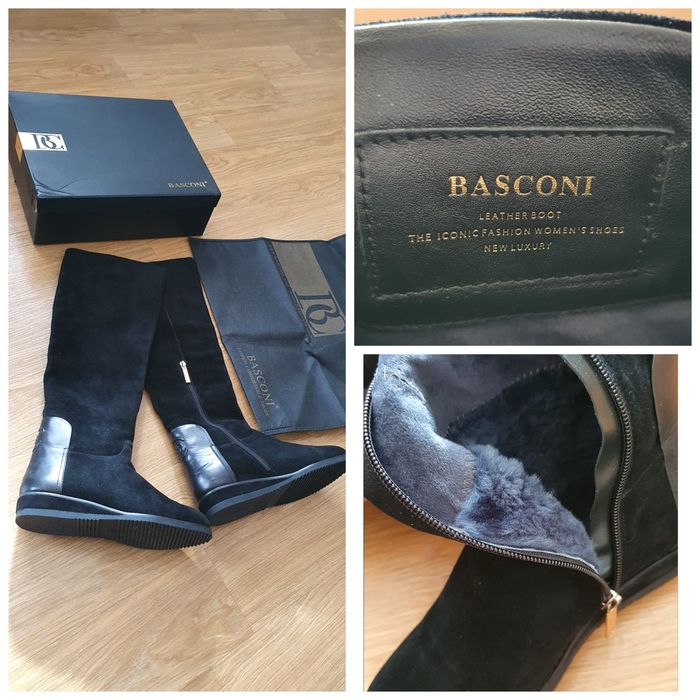 Сапоги Basconi (замша, зимние, 38 размер)