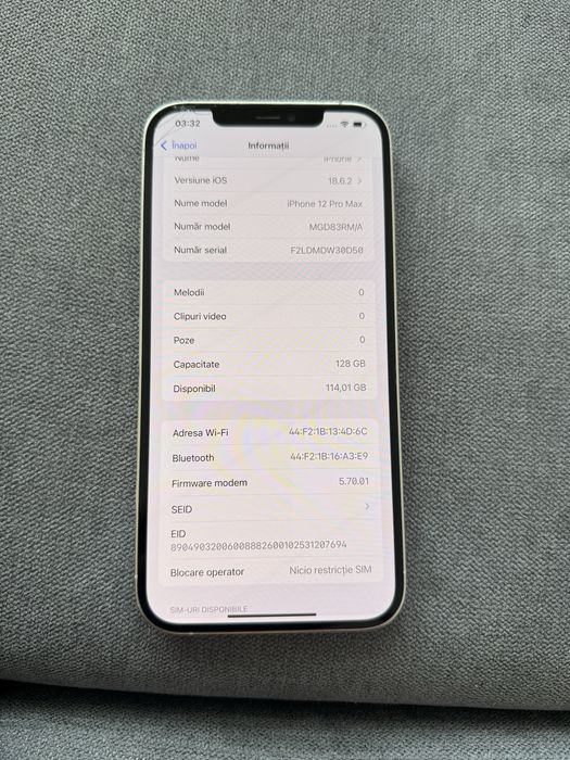 Vand iPhone 12 Pro Max memorie 128 Gb procent baterie 88%
