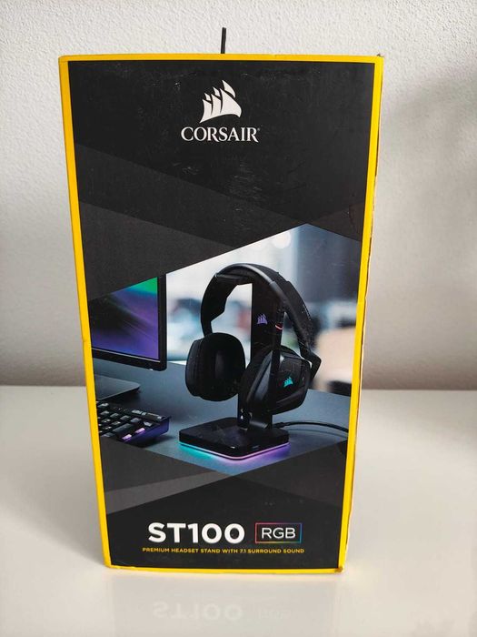 Stand casti gaming cu placa de sunet Corsair ST100 RGB, USB, Negru