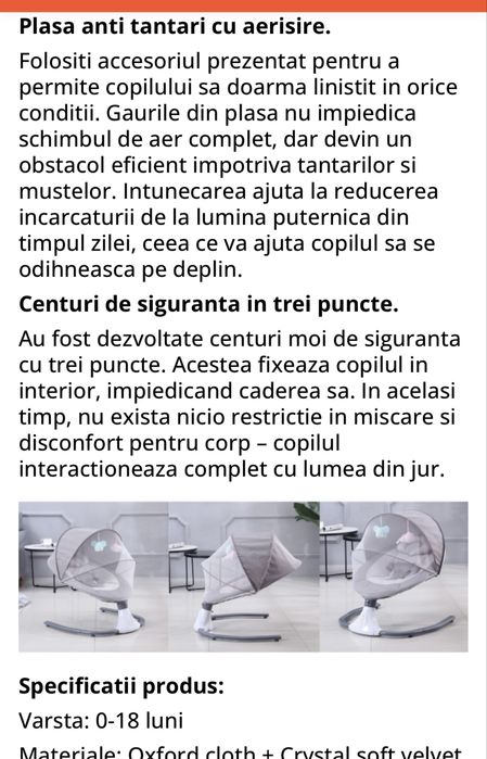 Balansoar electric bebelusi