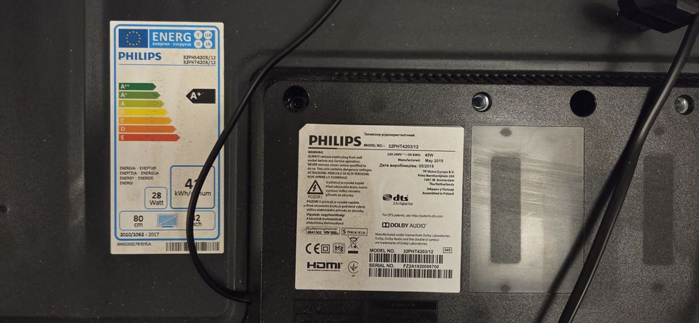 Televizor LED Philips, 80 cm, 32PHT4203/12, HD, Clasa A+ 

Diagonala d