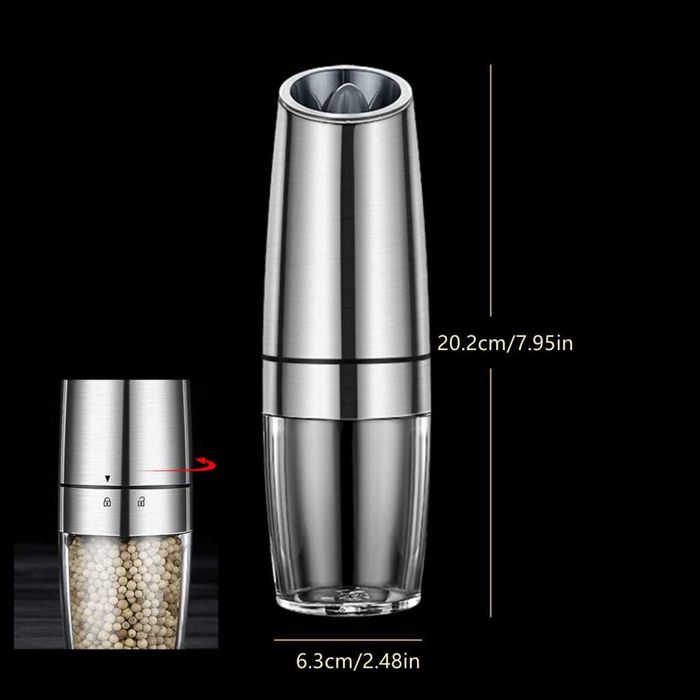 Мелница за сол или пипер с прозрачно дъно и смилане от ситно до едро