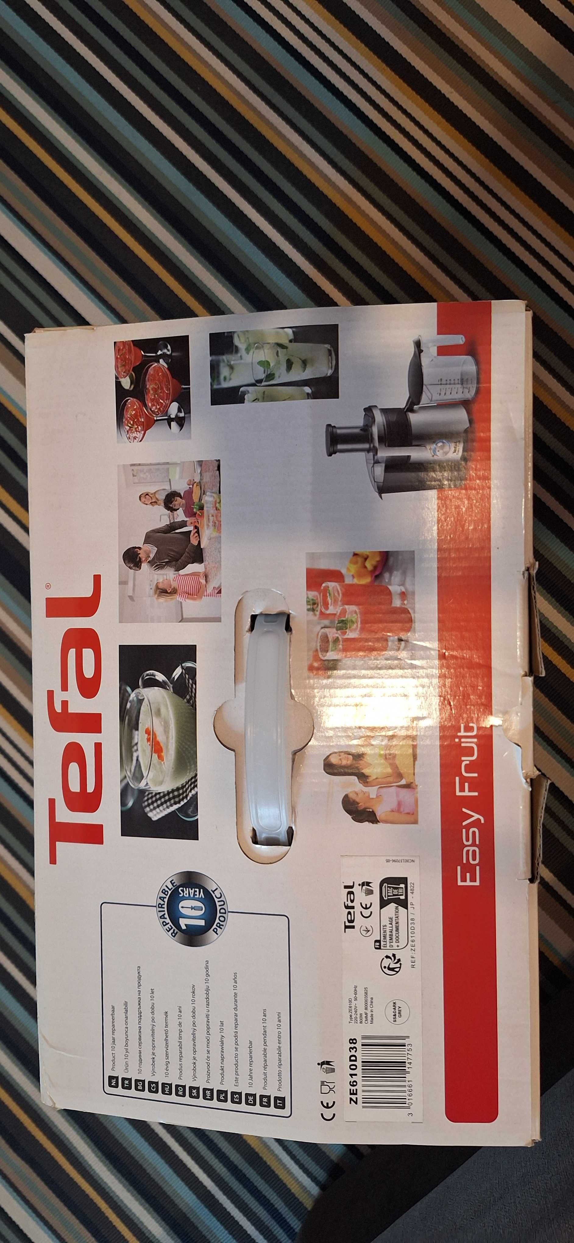 Storcator de fructe si legume Tefal ZE610D38, 800 W, 1.2 l
