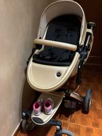 Детска количка с чанта, с вграден кош за новородено